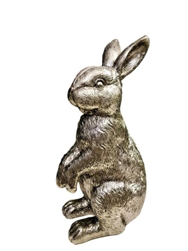 FIGURKA OZDOBNA - SREBRNY ZAJĄC KRÓLIK model I