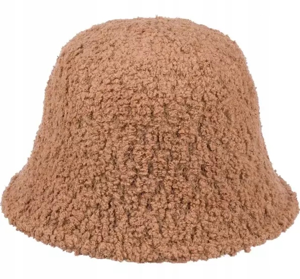 BUCKET HAT KAPELUSZ JESIEŃ ZIMA WIOSNA BOUCLE BUKLA BARANEK BEAR KOL 3006