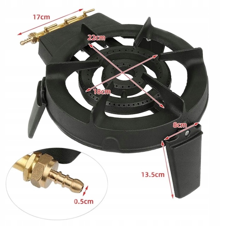 Gazowy palnik żeliwny "SARRA" moc 9,8kW