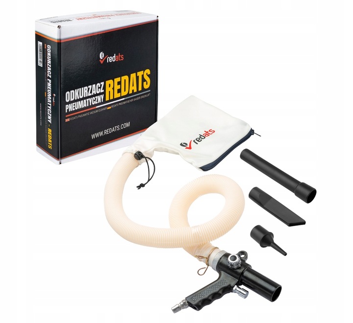 ODKURZACZ PNEUMATYCZNY Redats + Wtyk i 3 końcówki