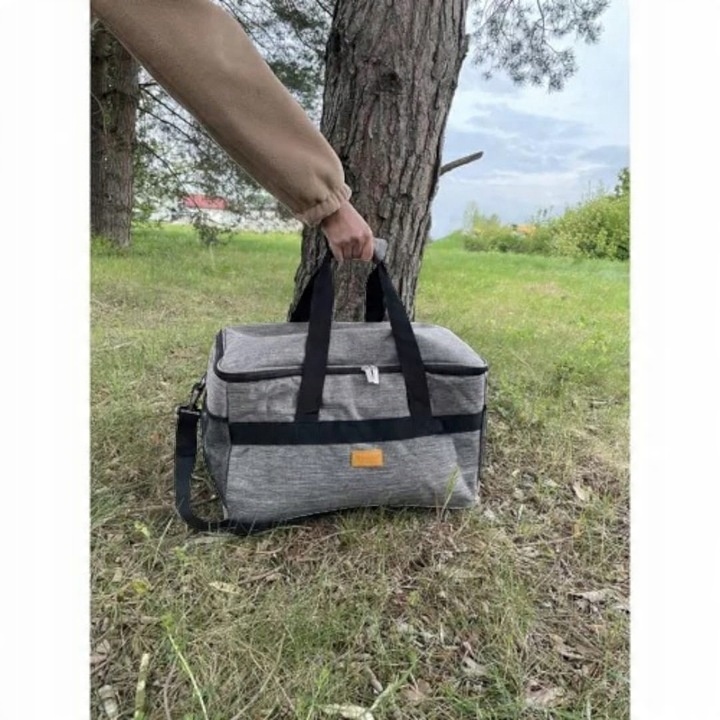 Torba Termiczna Duża Torba Termiczna na Plażę Piknik Szary Wycieczkę 40 l