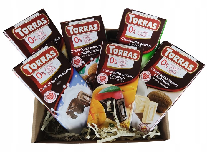 6 x CZEKOLADA BEZ CUKRU zestaw dla diabetyka PREZENT ŚWIĄTECZNY 6 czekolad