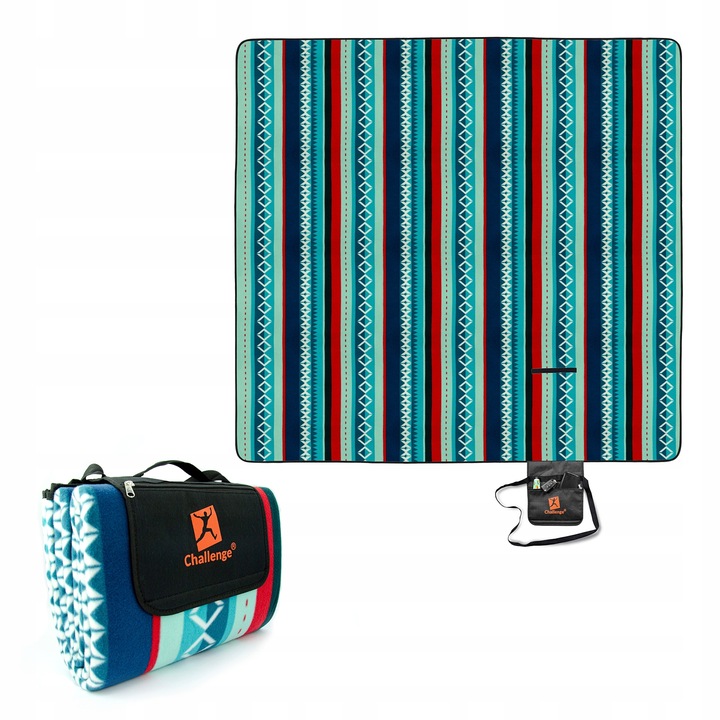 KOC PIKNIKOWY MAXI PLAŻOWY MATA IZOLACJA DUŻA Z UCHWYTEM XXL 2x2m Challenge