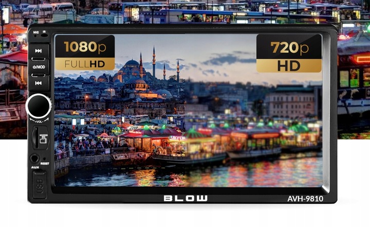 RADIO SAMOCHODOWE BLUETOOTH 2 DIN 7 CALI RDS USB AUX MICRO SD 4x50W PILOT