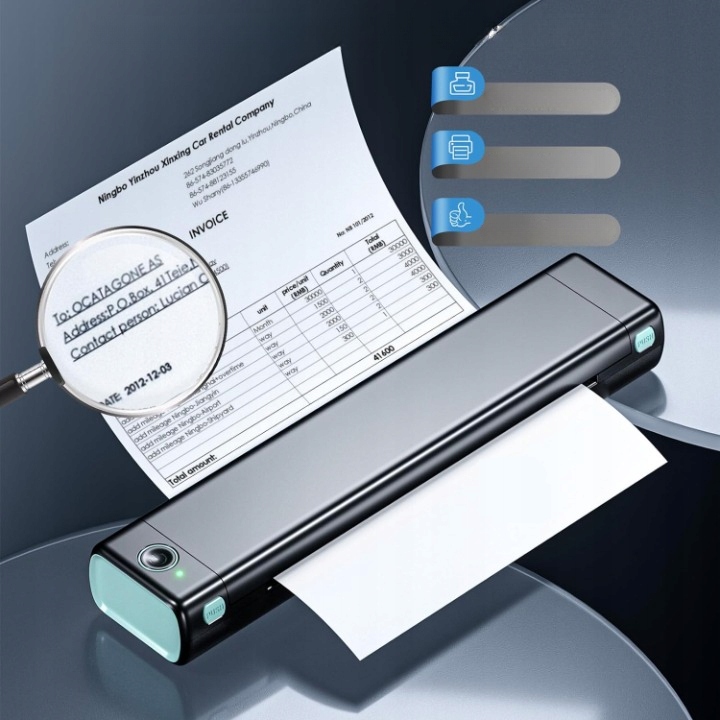 Przenośna termiczna drukarka Phomemo M08F bluetooth do dokumentów A4 tatuaż