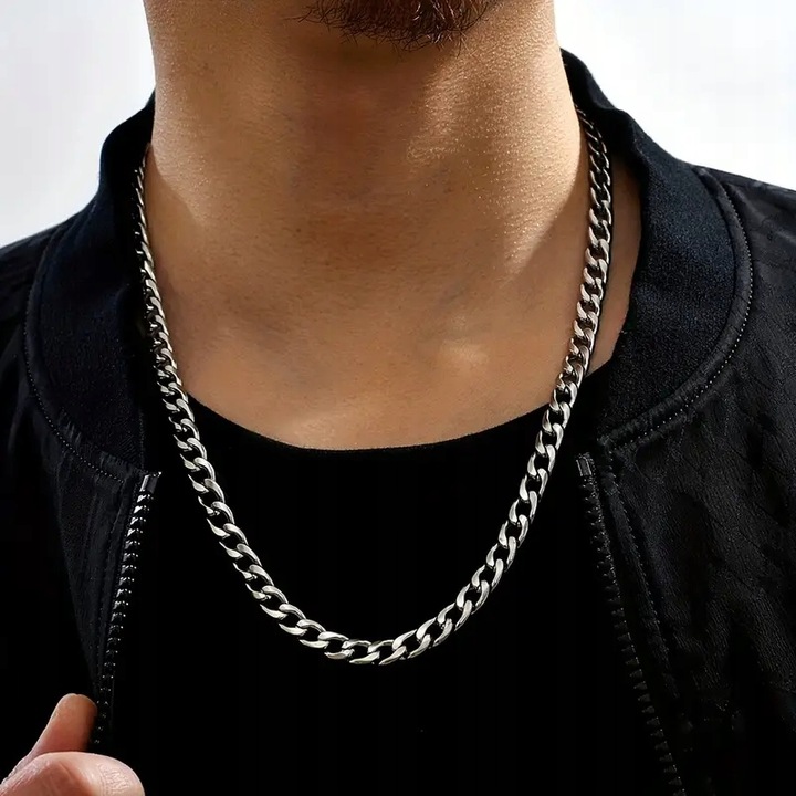 ŁAŃCUCH Srebrny Męski Łańcuszek 60cm Pancerka + GRATIS