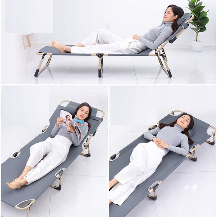 Składane łóżko turystyczne BIZNESOWE, polowe, kanadyjka PREMIUM 75 cm