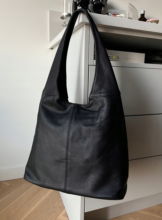czarna torebka shopper worek skórzana klasyczna torebka shopper bag