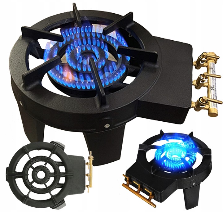 KUCHENKA GAZOWA DUŻY TABORET ŻELIWNY MOCNY PALNIK 10kW NA BUTLE LPG SOLIDNA