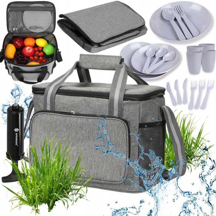 KOSZ PIKNIKOWY Z WYPOSAŻENIEM TERMICZNY TURYSTYCZNY DLA 4 OSÓB 21W1+ GRATIS