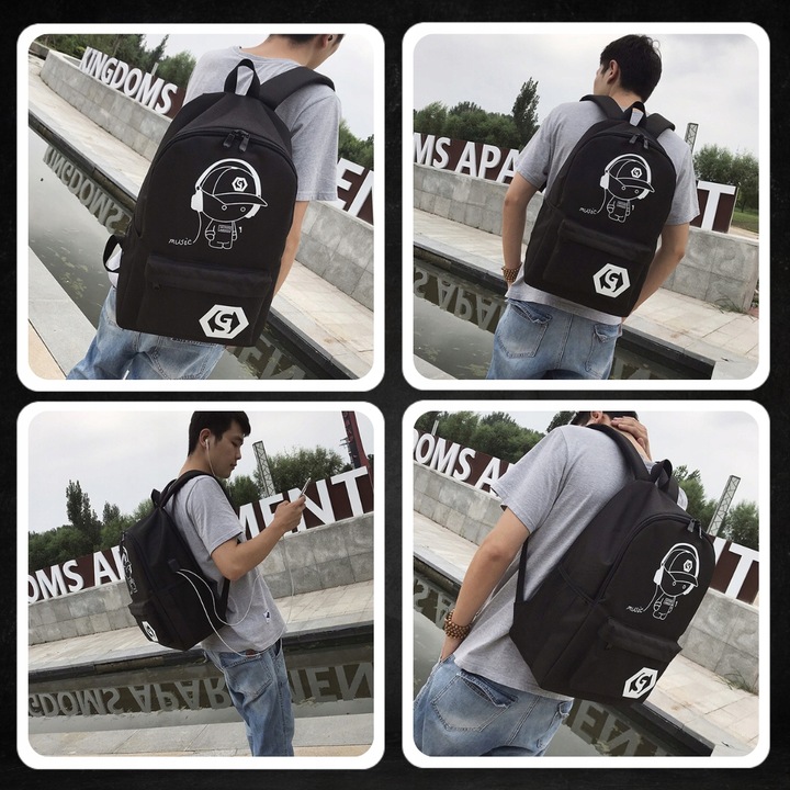 PLECAK SZKOLNY TORNISTER DO SZKOŁY MŁODZIEŻOWY ŚWIECĄCY ODBLASKOWY USB