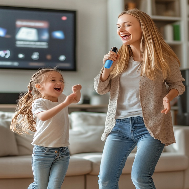 Bezprzewodowy Zestaw Karaoke Głośnik Bluetooth + 2 Mikrofony dla Dzieci RGB