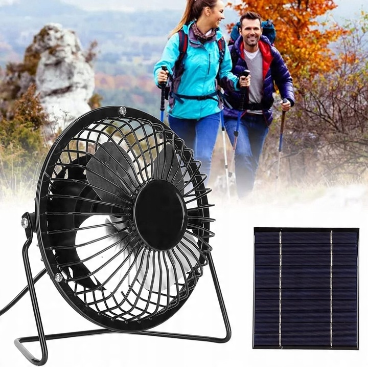 WENTYLATOR + PANEL SOLARNY SŁONECZNY 5W 6V Do kemping