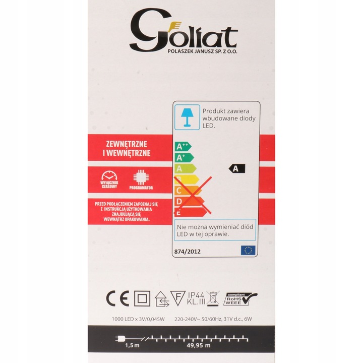 LAMPKI CHOINKOWE Z PROGRAMATOREM 1000 LED timer Oświetlenie świąteczne