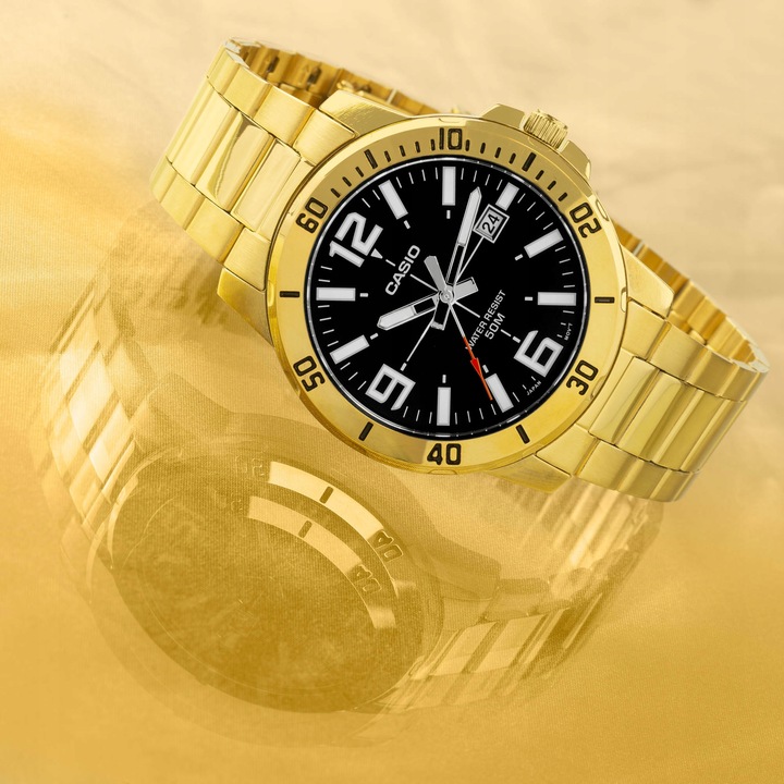 LUKSUSOWY MĘSKI ZŁOTY ZEGAREK CASIO 24K CERTYFIKAT / UNIKATOWY PREZENT