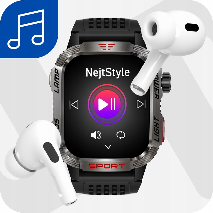 SMARTWATCH MĘSKI MILITARNY ZEGAREK POLSKIE MENU ROZMOWY 600 MAH SMART WATCH