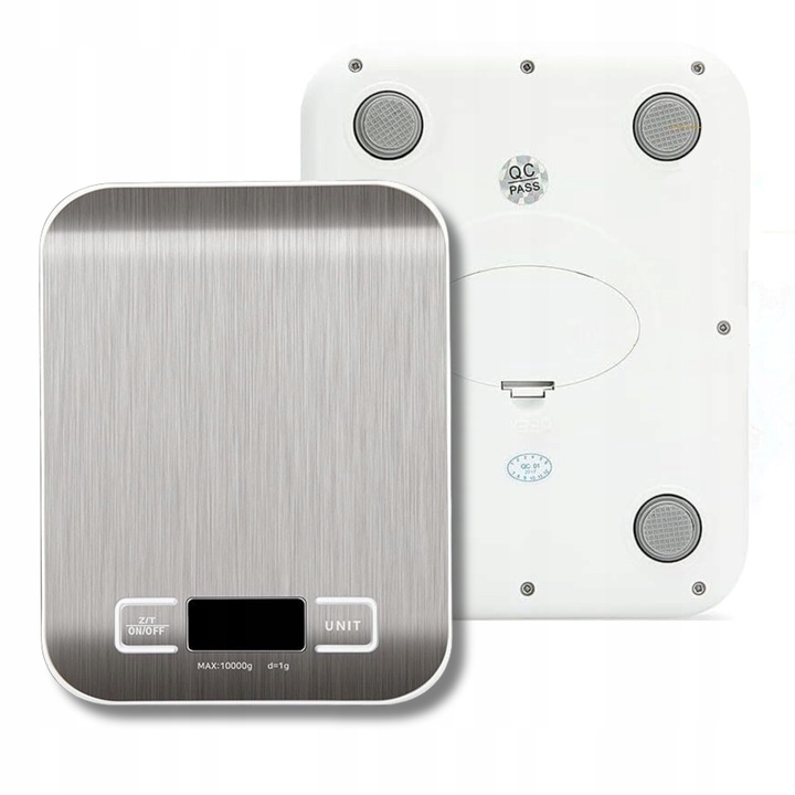 ELEKTRONICZNA PRECYZYJNA WAGA KUCHENNA DO 10KG SREBRNA LCD +BATERIE GRATIS