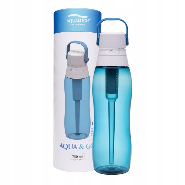 Butelka Filtrująca Na Wodę Bidon Aqualogis Aqua&Go Tritan - Granatowa 750ml