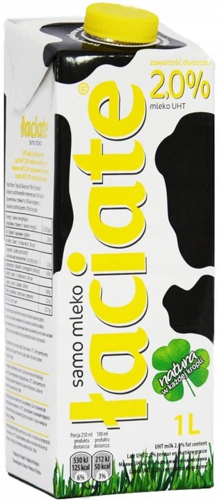 Zestaw 12x Sztuk Mleko UHT Łaciate 2% 1l