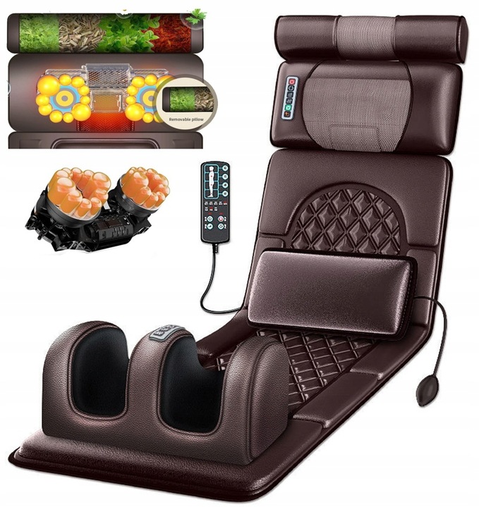 MATERAC MASUJĄCY Mata do masażu + MASAŻER DRENAŻ NÓG ŁYDEK PRESOTERAPIA