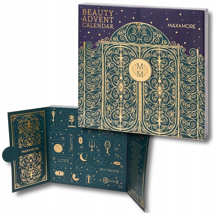 Kalendarz Adwentowy MAX & MORE 24 LUKSUSOWE kosmetyki do twarzy i ciała LOV