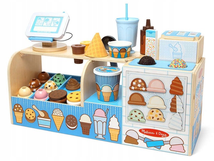 Drewniana Lodziarnia Automat do lodów Terminal płatniczy 42 el MelissaDoug