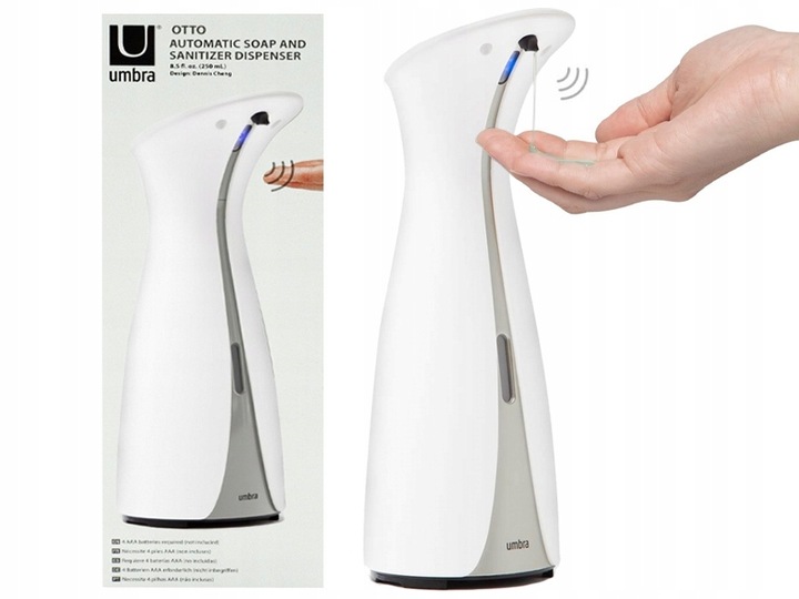 BEZDOTYKOWY SENSOROWY DOZOWNIK DO MYDŁA PŁYNU ŻELU DETERGENTU UMBRA 255ml