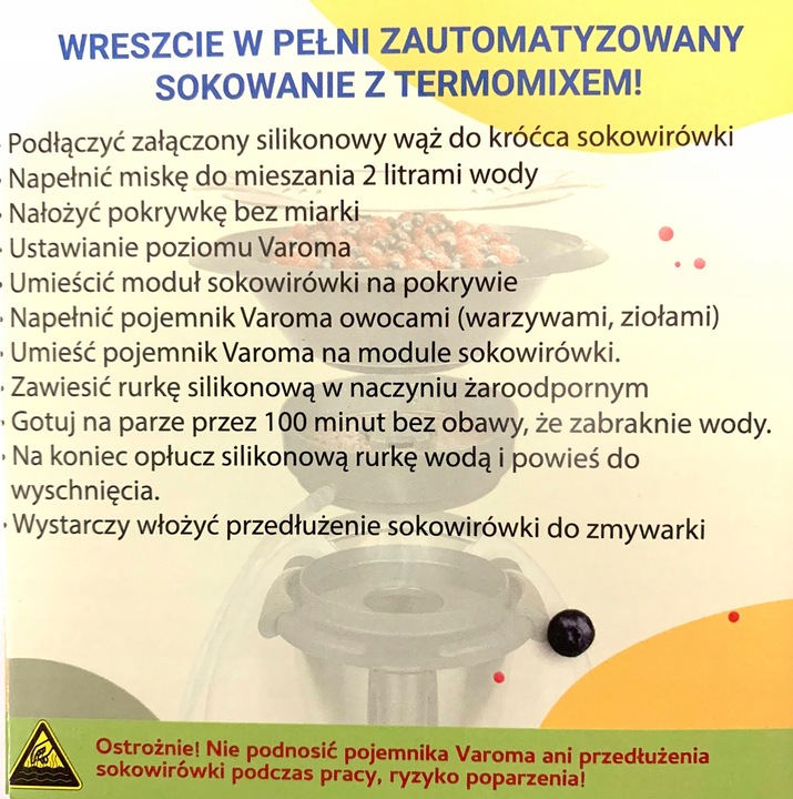 MixFino SOKOWIRÓWKA PAROWA Thermomix TM6 TM5 TM31 MixFino Made in Germany