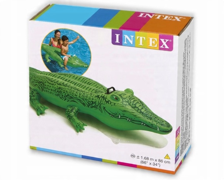 DUŻY DMUCHANY KROKODYL INTEX XXL MATERAC PLAŻOWY NA BASEN DLA DZIECI