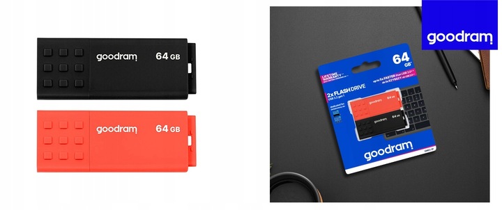 Pendrive GOODRAM 2x64GB UME3 MIX USB 3.2 dwupak