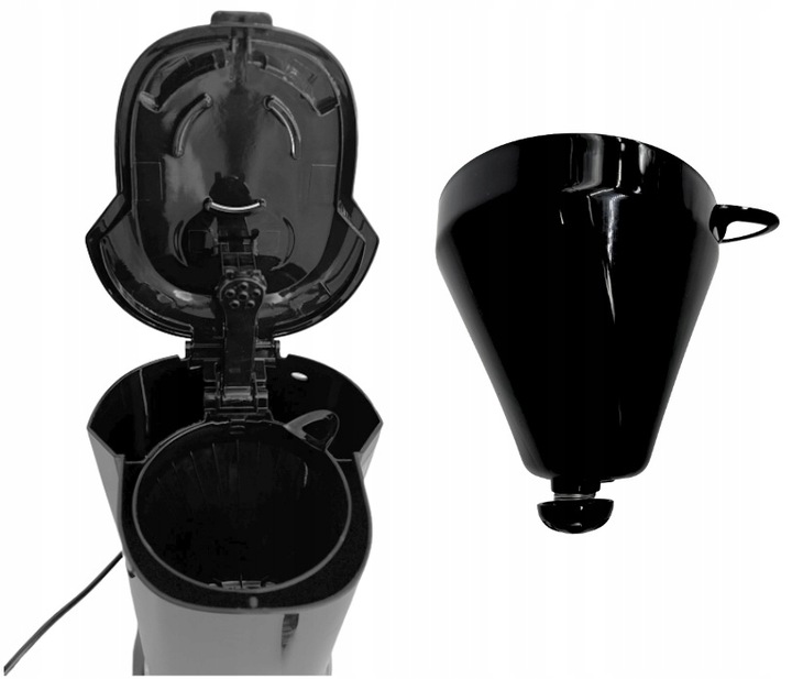 EKSPRES DO KAWY PRZELEWOWY KOMPAKTOWY QUIGG CZARNY 1,5L 900W + TIMER