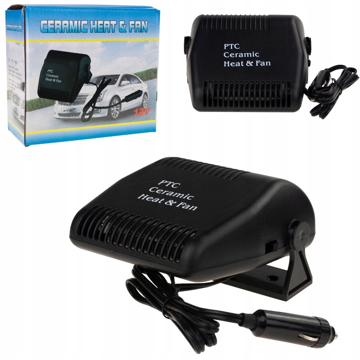 GRZEJNIK SAMOCHODOWY FARELKA NAGRZEWNICA 12V DMUCHAWA DO AUTA NAWIEW
