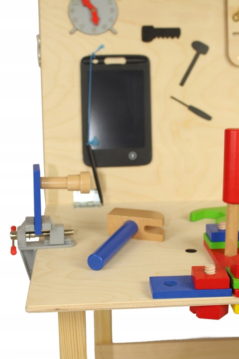 Drewn warsztat majsterkowicz tablet kłódka skrzynka 24 elementy + IMADŁO !!