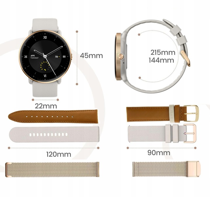 SMARTWATCH DAMSKI AMOLED PROVENTUS ROZMOWY SMS CIŚNIENIOMIERZ POMIAR TĘTNA