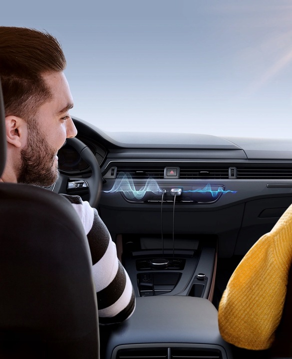 BEZPRZEWODOWY ODBIORNIK TRANSMITER BLUETOOTH DO AUTA USB AUX - JOYROOM