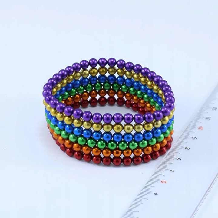 KULKI MAGNETYCZNE XXL Kolorowe 5 mm 216 szt. + BOX