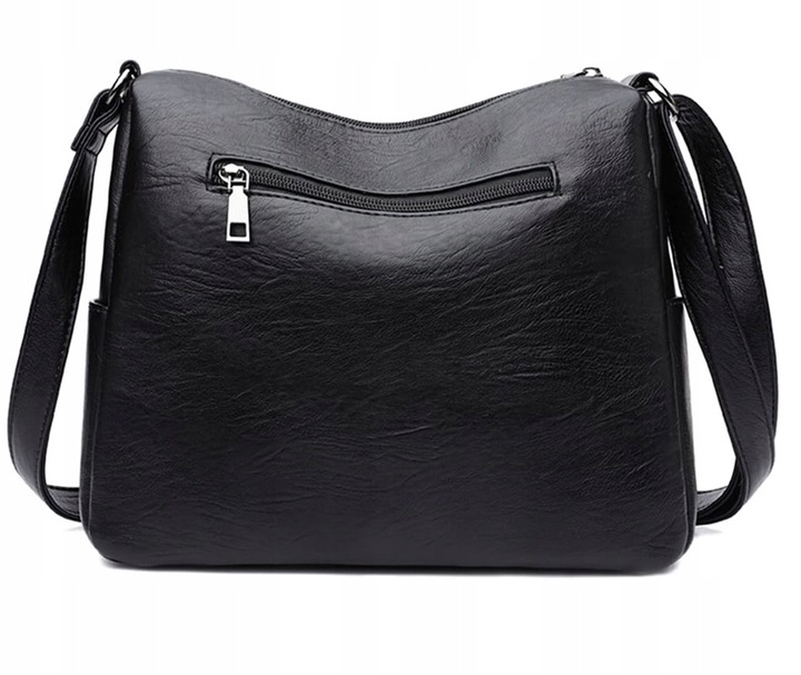 TORBA TOREBKA DAMSKA CZARNA NA RAMIĘ NA ZAMEK SKÓRA EKOLOGICZNA