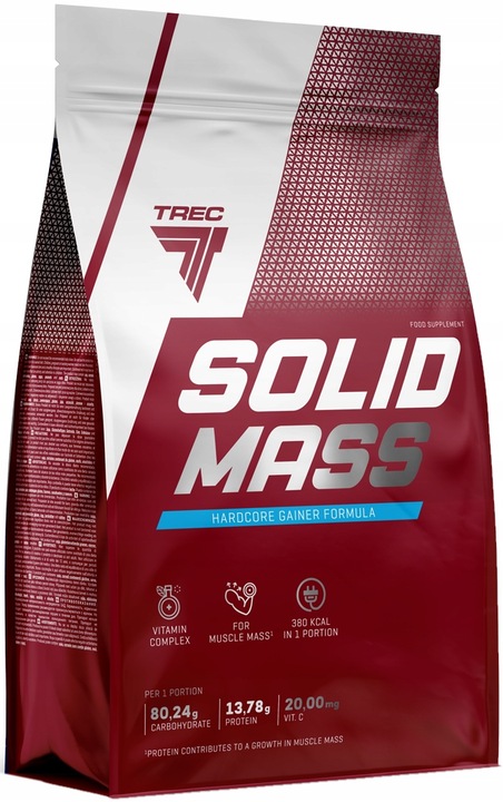 GAINER TREC SOLID MASS 3000g SMACZNY ZESTAW BIAŁEK I WĘGLOWODANÓW 3 kg