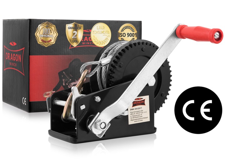 WYCIĄGARKA RĘCZNA KORBOWA LINOWA 1588kg WCIĄGARKA lebiodka przenośna DRAGON