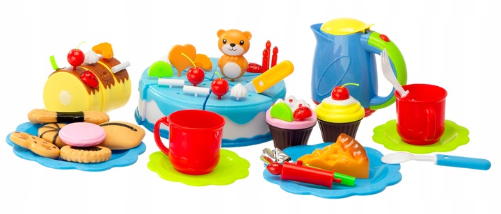 Tort Urodzinowy Misio Do Krojenia Dla Dzieci Z Akcesoriami 80 El. Niebieski