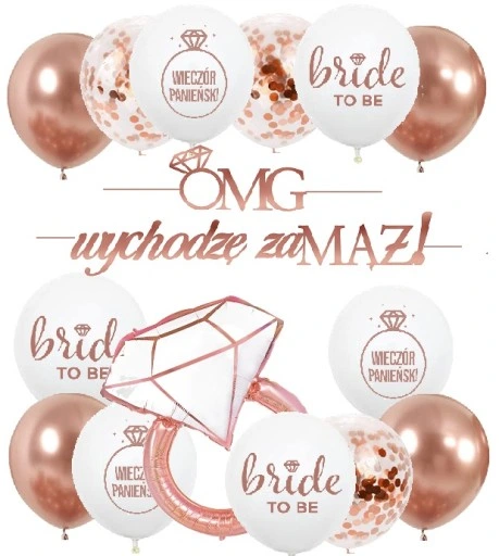 BALONY dekoracje WIECZÓR PANIEŃSKI baner OMG ros