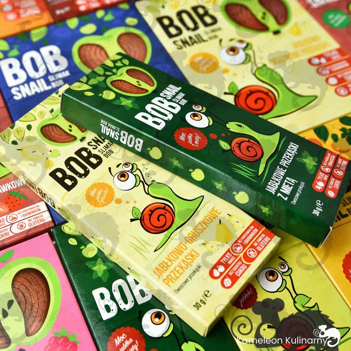 ŚLIMAK BOB SNAIL PRZEKĄSKA bez cukru glutenu 30G MIX SMAKÓW x 8szt 0,24KG