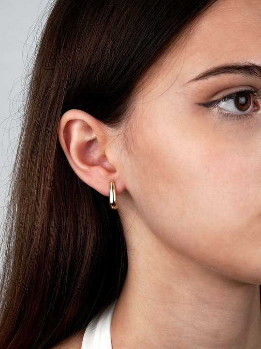 Złote kolczyki łezki krople sztyft 585 eleganckie klasyczne prezent