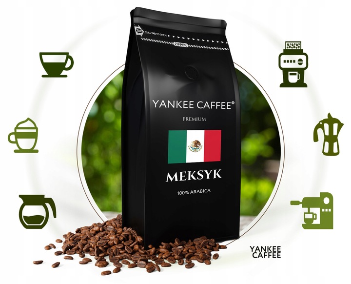 Kawa ziarnista 1kg 100% Arabica Arabika świeżo palona Meksyk Do ekspresu