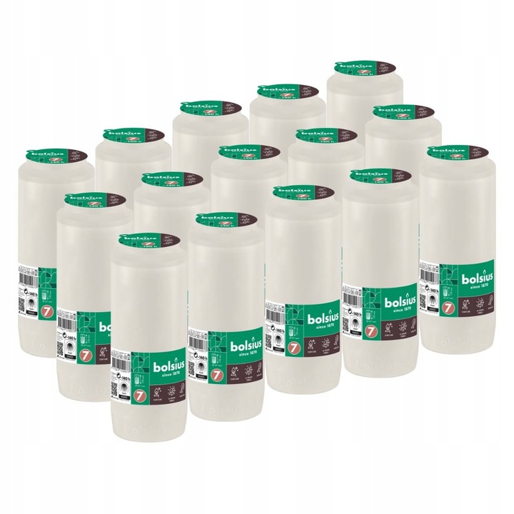 Bolsius RC7 Wkłady do Zniczy Olejowe 140h 15szt paczka 7 dni zapałki gratis