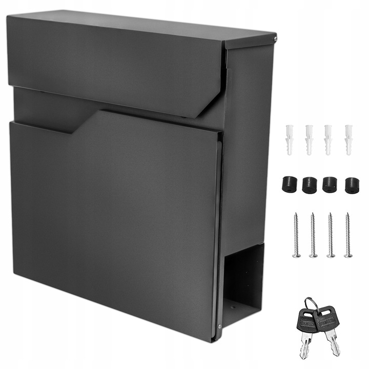 Skrzynka na Listy Gazety Pocztę Pocztowa Antracyt Duża Listowa A4 do Domu