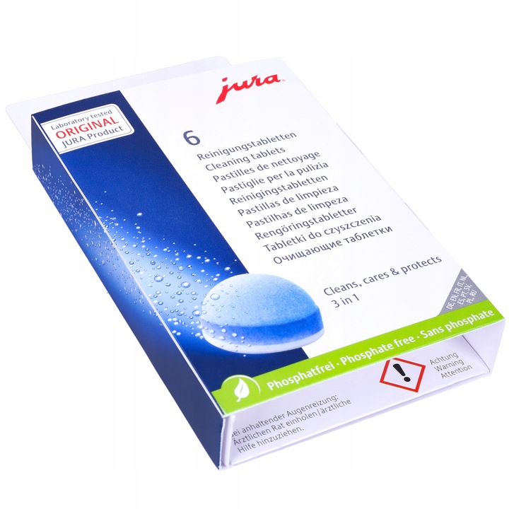 Oryginalne 3-fazowe tabletki czyszczące Jura 62715 do ekspresu - 6 sztuk