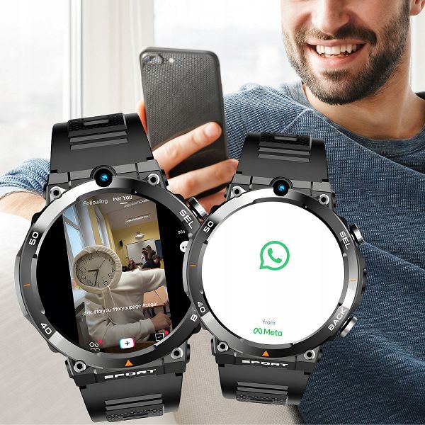 SMARTWATCH ENTER AiWATCH WIELOFUNKCYJNY GOOGLE PLAY POLSKIE MENU - CZARNY
