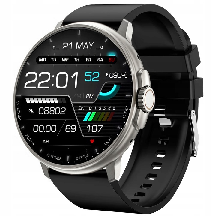 Zegarek męski SMARTWATCH Rubicon ROZMOWY KROKI SMS Sportowy MENU PL