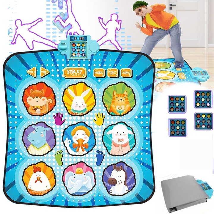 INTERAKTYWNA MATA DO TAŃCZENIA GRA ZRĘCZNOŚCIOWA TANECZNA MUZYCZNA 4TRYBAMI